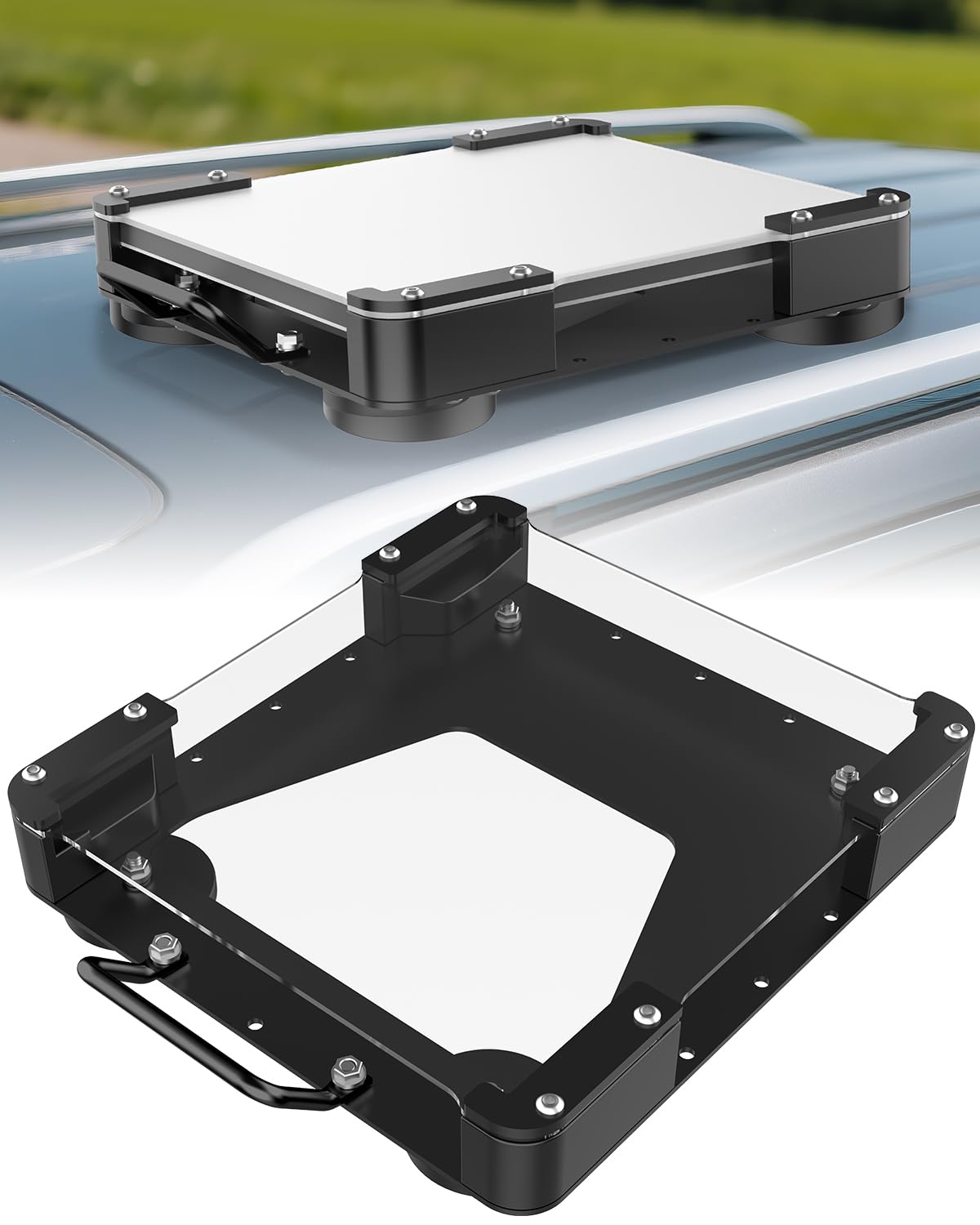 Photo 1 of Starlink Mini Magnetic Roof Car Mount, Aluminum Frame with 3.5mm Acrylic Shield, Strong Magnetic Hold, Quick Install, Weatherproof, Hail & UV Resistant, Protective for RV,Camper Van, SUV, Boat – Black