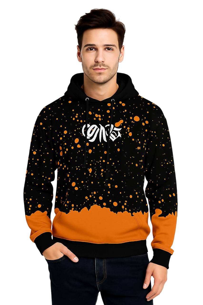 Soul Beez Black Brown Print Hoodie | Breathable | Wrinkle Free | Quick Dry | Light Weight |Eye Catchy | Trendy |-image-15