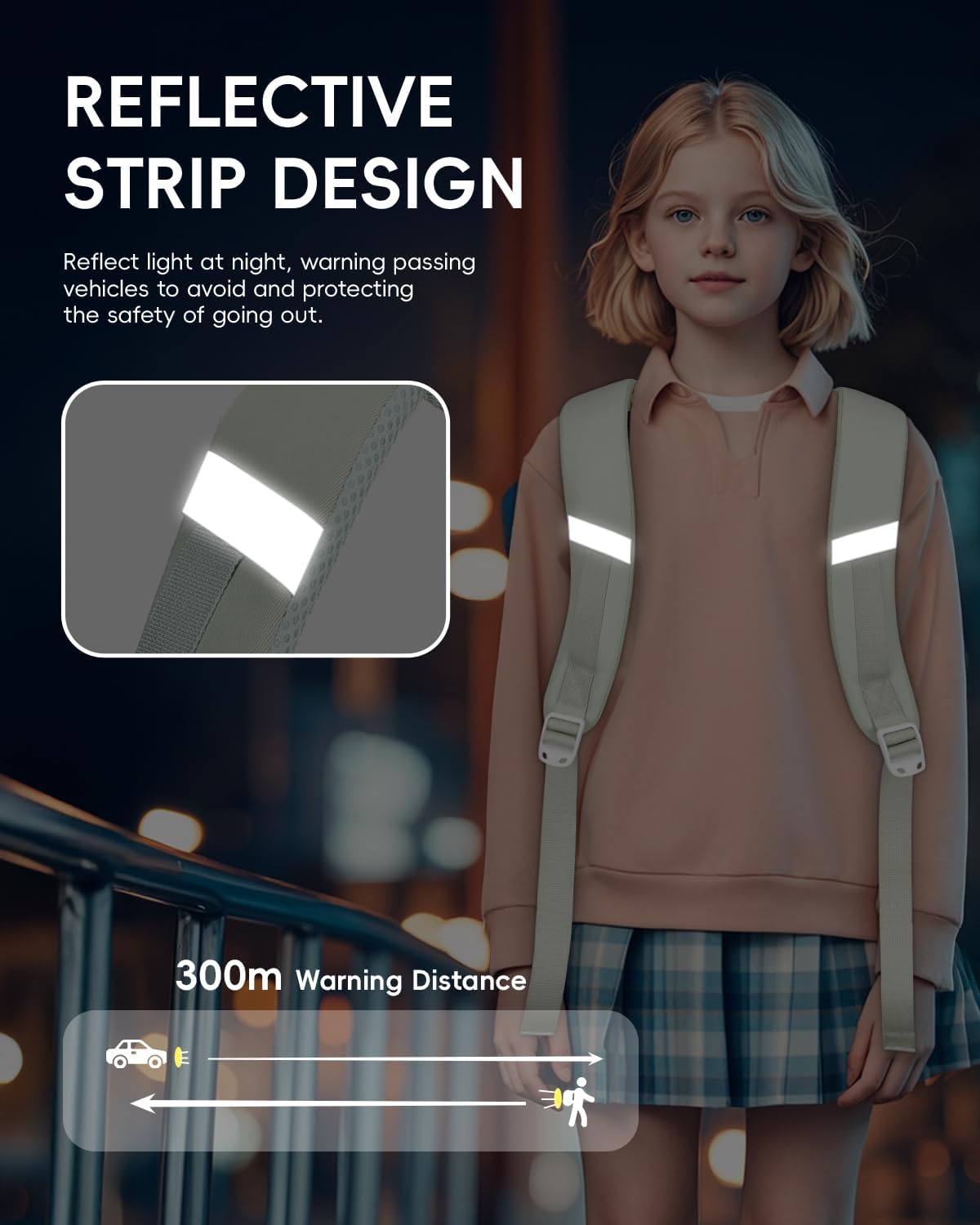 Girls Backpack with Lunch Box 3Pcs, Waterproof School Bag Set for Teen Elementary Middle School, Multi-Pocket Laptop Bookbag Lightweight, Green - Image 7