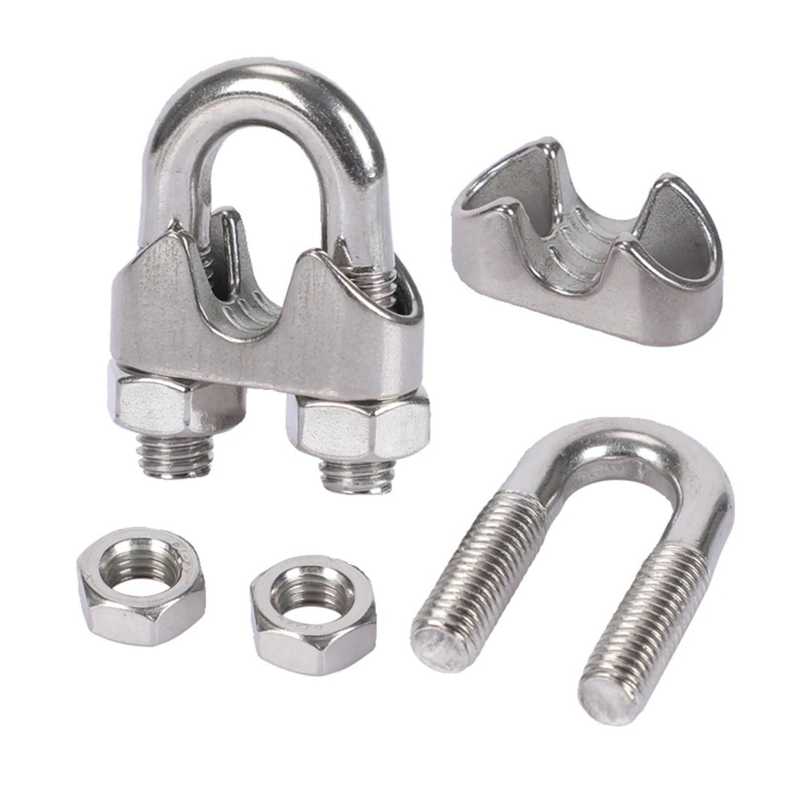 Stainless Steel U Type Wire Rope Clamp, 316 Stainless Steel U Type Wire Rope Clamp M2-M32 1-50 Pcs(M8-1Pcs)