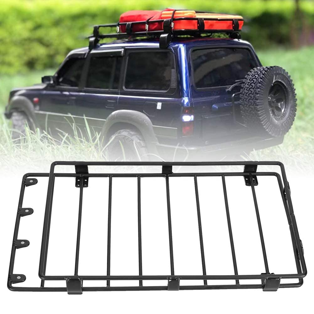 equlup Roof Luggage Rack, RC Roof Luggage Carrier Metal Roof Luggage Rack Upgrade Part Accessory Fit for LC80 RC Car Model - Image 4
