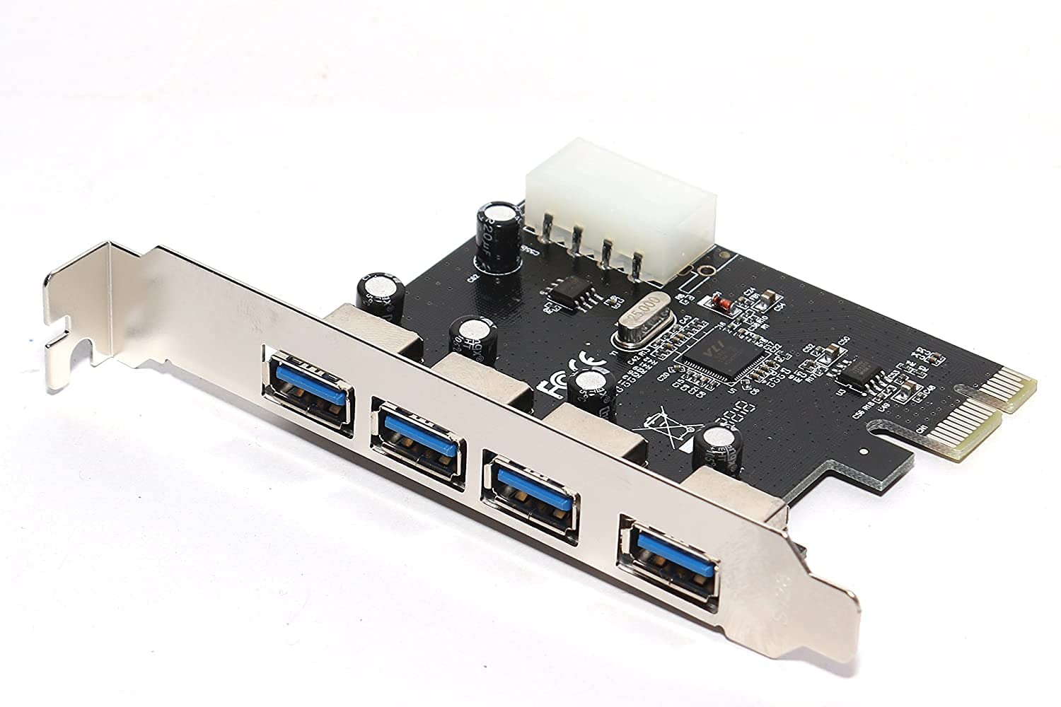 Meshiv PCI Express Card 4 Port USB 3.0 with 5V 4-Pin Power Connector up to 5 Gbps Speed