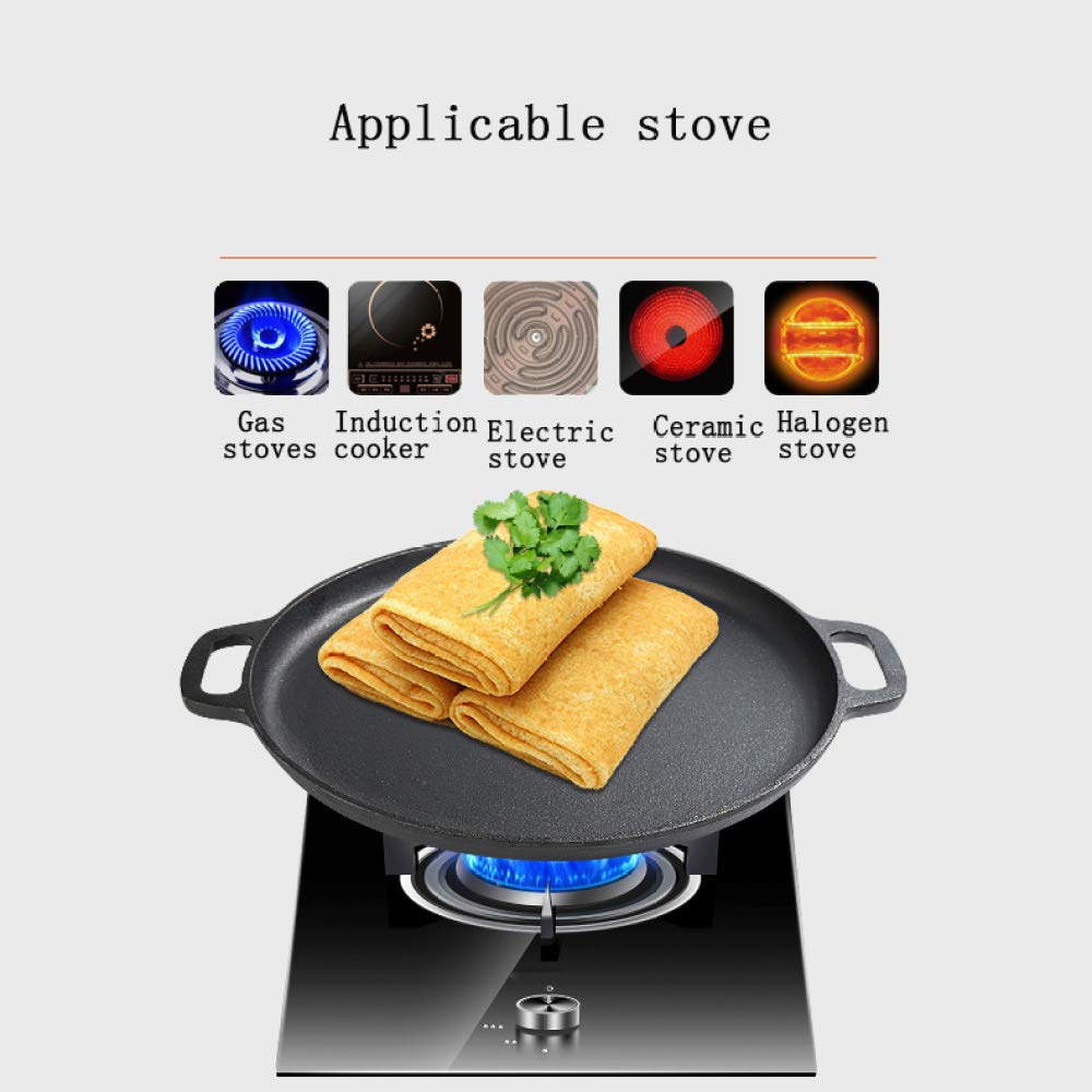 Amazon｜鋳鉄鍋パンダブルハンドルパンケーキパン家庭用パン6MM厚手