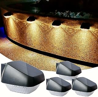 Alinana Solar Fence Lights - IP65 Waterproof Solar Wall Lights - Solar Powered Outdoor Lights for Patio, Fence, Yard, Garden, Garage, Stairway, Gate -4 Pack (2700K Warm White)