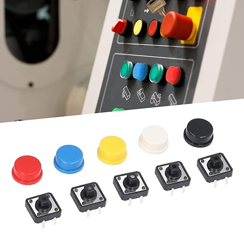 Miniatura 9 de Juego de 25 piezas de interruptor táctil táctil momentáneo multicolor interruptor táctil redondo 0.472x0.472x0.287 in 4 pin Micro interruptor táctil