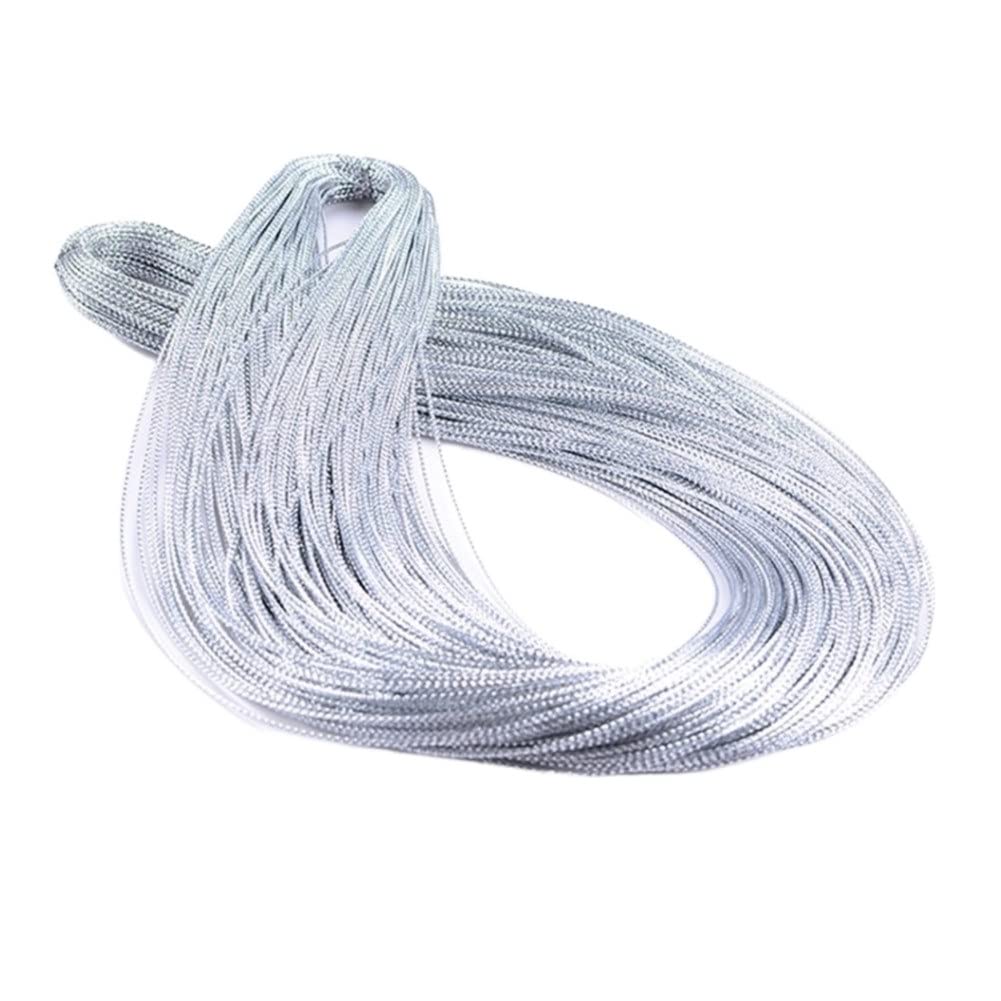 Silver Metallic Cord - 100m Rope for Gift Packaging, DIY Projects, Tag Line, Bracelet Making, Labels, and Lanyard