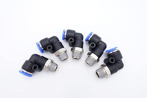 Empuje para conectar conexión de tubo de 14" OD x 18" rosca NPT macho, codo neumático macho de aire línea de agua de aire de 90 grados codo