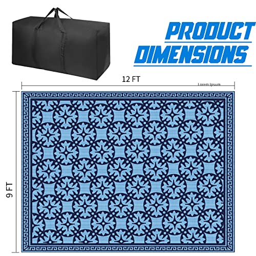 OPL5 RV Outdoor Camping Mat, Reversible Mats 9 x 12 Feet, Anti-Slip Plastic Straw Carpet Mat, Outdoor Patio Rug Waterproof Foldable Clearance RV Patio Mat for Deck, Panic, Beach,2 Year Warranty - Image 3