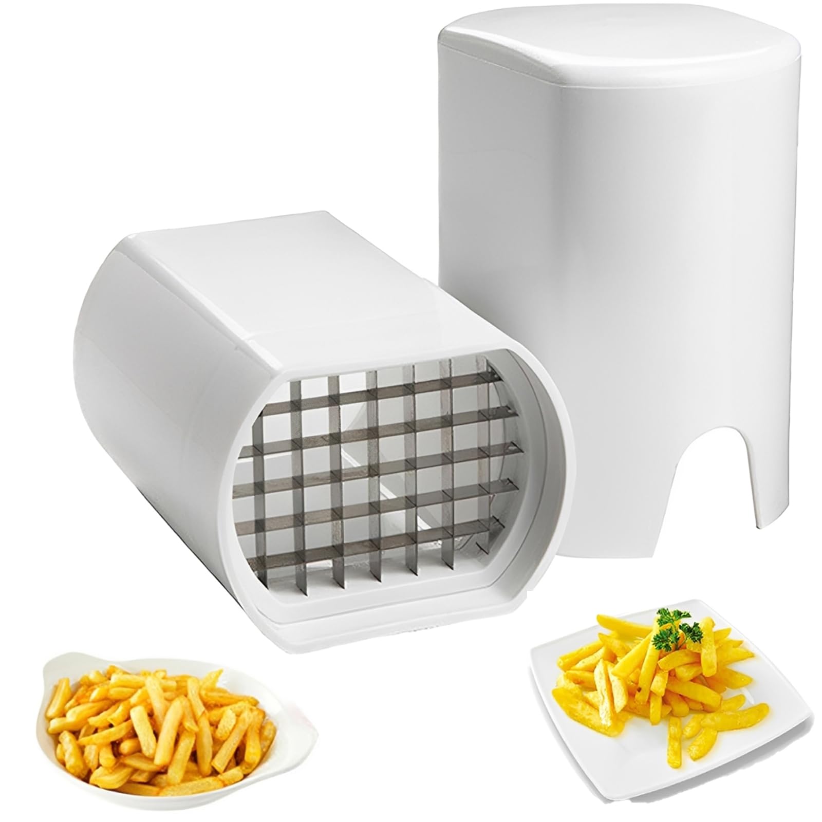 Potato Chipper Chip Cutter, Stainless Steel French Fry Cutter for Quick Meal Preparation, Efficient Vegetable Slicer with Compact Design for Home Kitchen Use, 14x10 cm