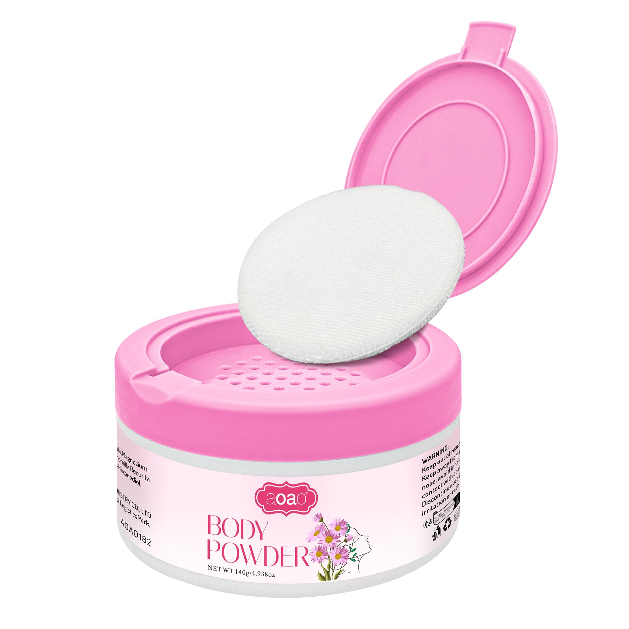 Body Powder for Women, Dual-Powder Base Talc-Free, Zinc Oxide Protect, Botanical Soothing, Feminine Essential Dusting Powder with Puff, After Bath Absorption & Anti-Chafe for Neck & Delicate skin, 5oz