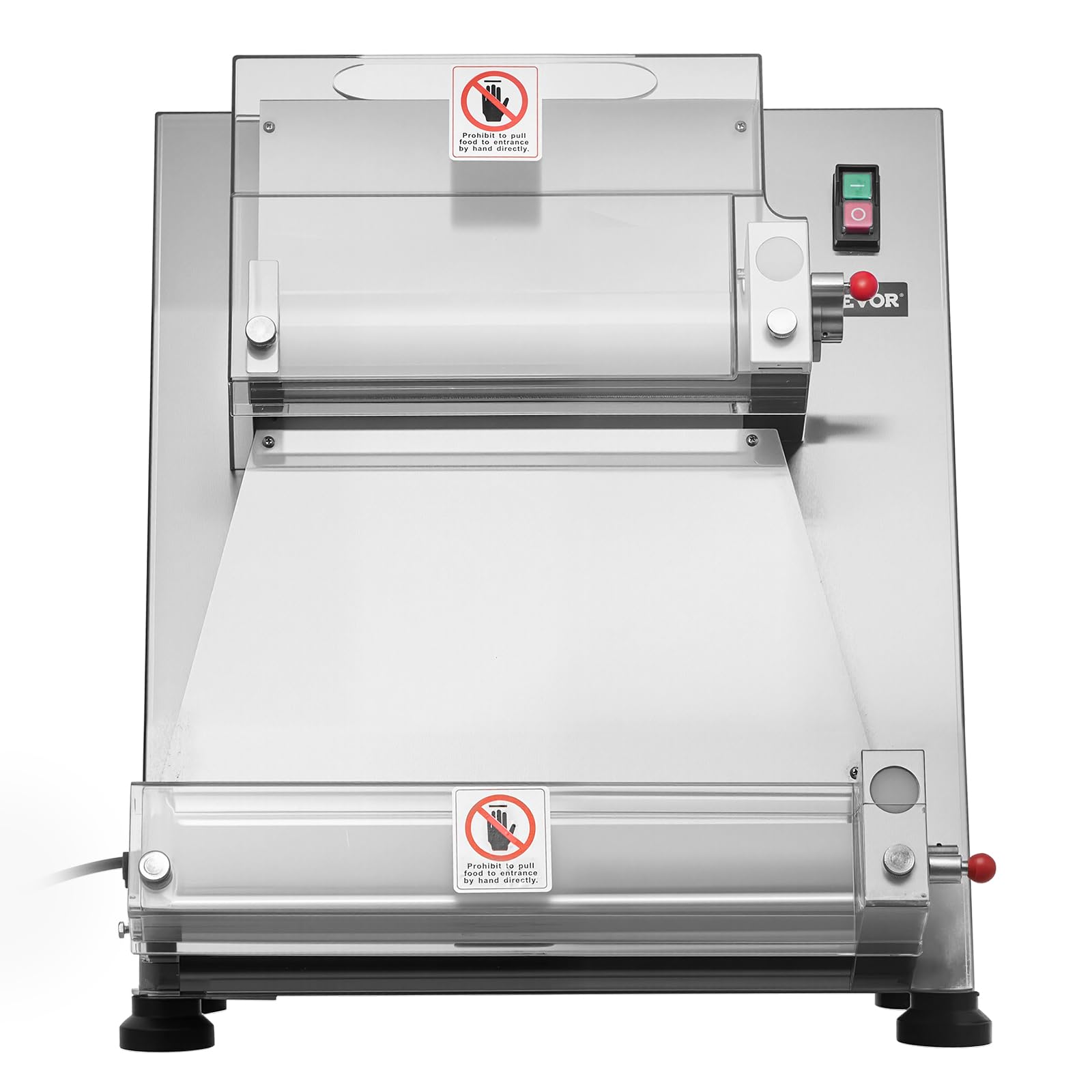 VEVOR Formeuse à pizzas 7,6-40,6 cm, presse à pâte électrique commerciale 390 W, 260 feuilles par heure, laminoir à pâte à pizza semi-automatique en acier inoxydable, épaisseur réglable avec couvercle
