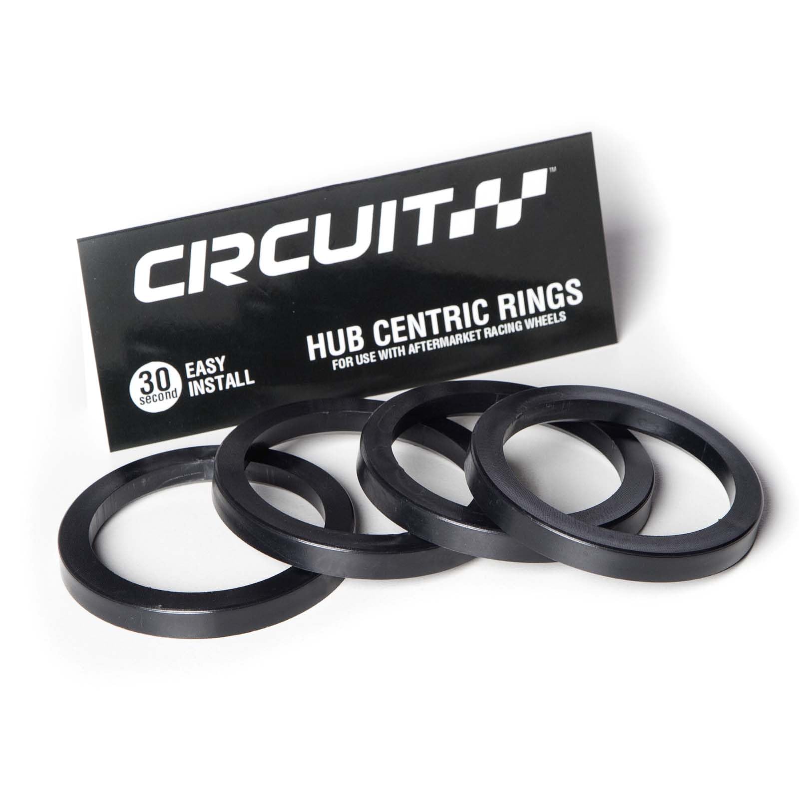 Circuit Performance 76.1mm OD to 60.1mm ID Black Nylon Plastic Polycarbonate Hub Centric Spigot Rings (Compatible with TSW Wheels)