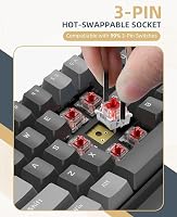 YINDIAO K68 Wireless Mechanikus Gaming Billentyűzet 68 Gomb Bluetooth 2.4GHz Szürke 5