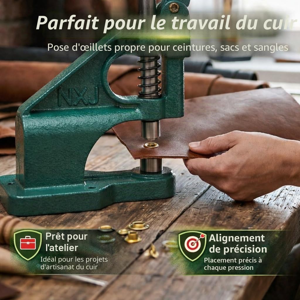 KATSU Tools Oeillet poinçon machine W 4 Die 6 10 12 14MM presse trou outil oeillet Set Kit