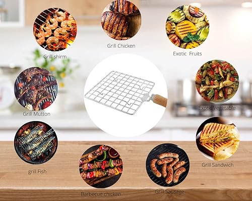 Miniatura 3 de Red de asado cuadrada de acero inoxidable Parrilla Roti Jali Chapathi Parrilla - 1 unidad