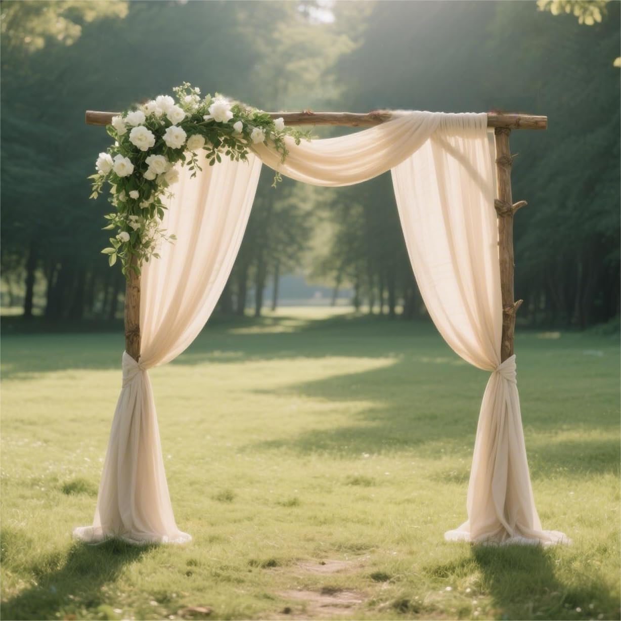 Tissu en mousseline de soie pour fête de mariage Champagne 18,4 m