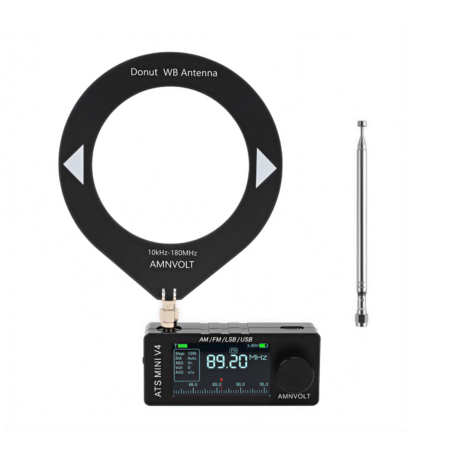 ATS Mini V4 Radio, Si4732 DSP Kurzwellenempfänger, tragbares Allband-Taschenradio mit Hi-Z-Schaltung und Kopfhörerverstärker für Reisen, Radiobegeisterte