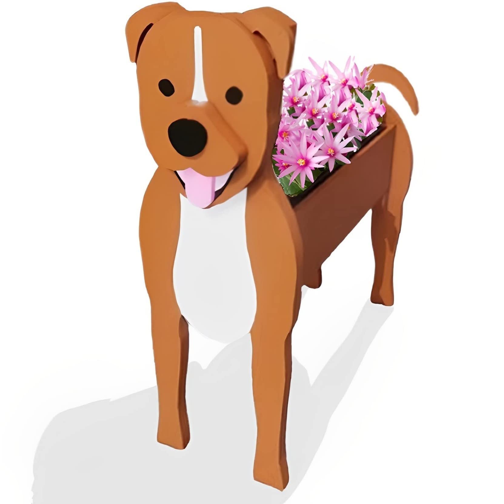HLASMSPE Staffordshire Bul Planter Plant Pot, Flower Pot For Garden Decora, Small Pupy Gifts for Women, Dog Shape Plant Container Holder Dog Storage Box, 34 * 24cm