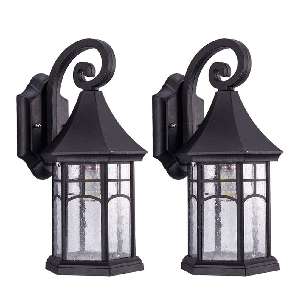 Lampes de jardin en métal noir et verre transparent au design lanterne haut de gamme