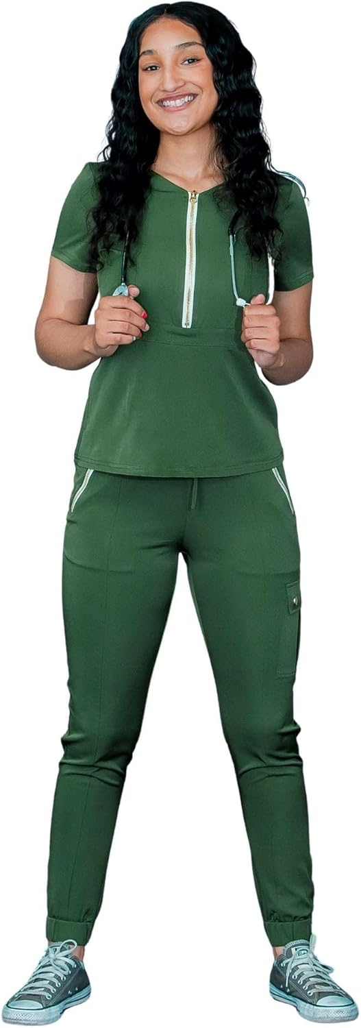 The Kiki – Women’s Scrub Top – Half Zip, Modern Fit