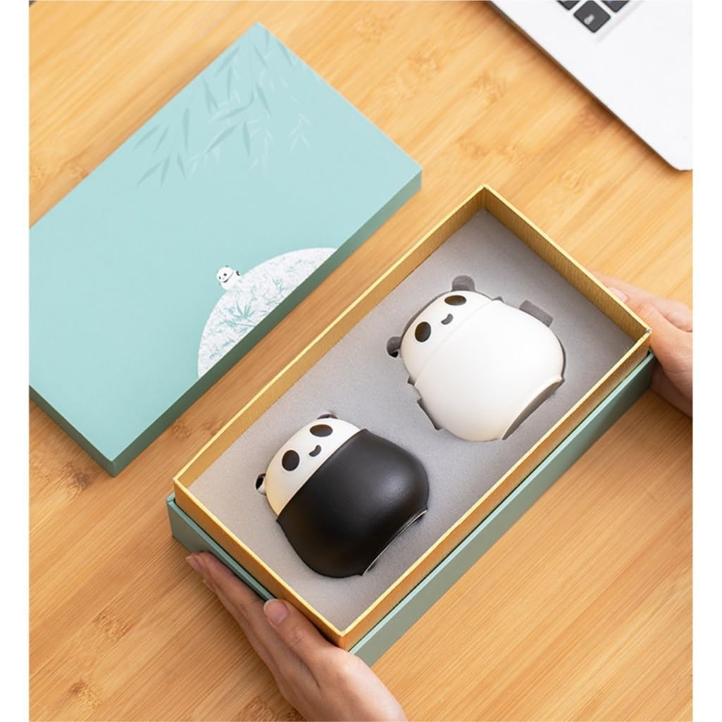 HLTYGWX Teedose, kreativer Panda, Vorratsdose für Massentee, Keramik, versiegeltes Glas, Küche, Snackdose, Bonbondose, Haushalt, grünes und schwarzes Teeglas, Teedose