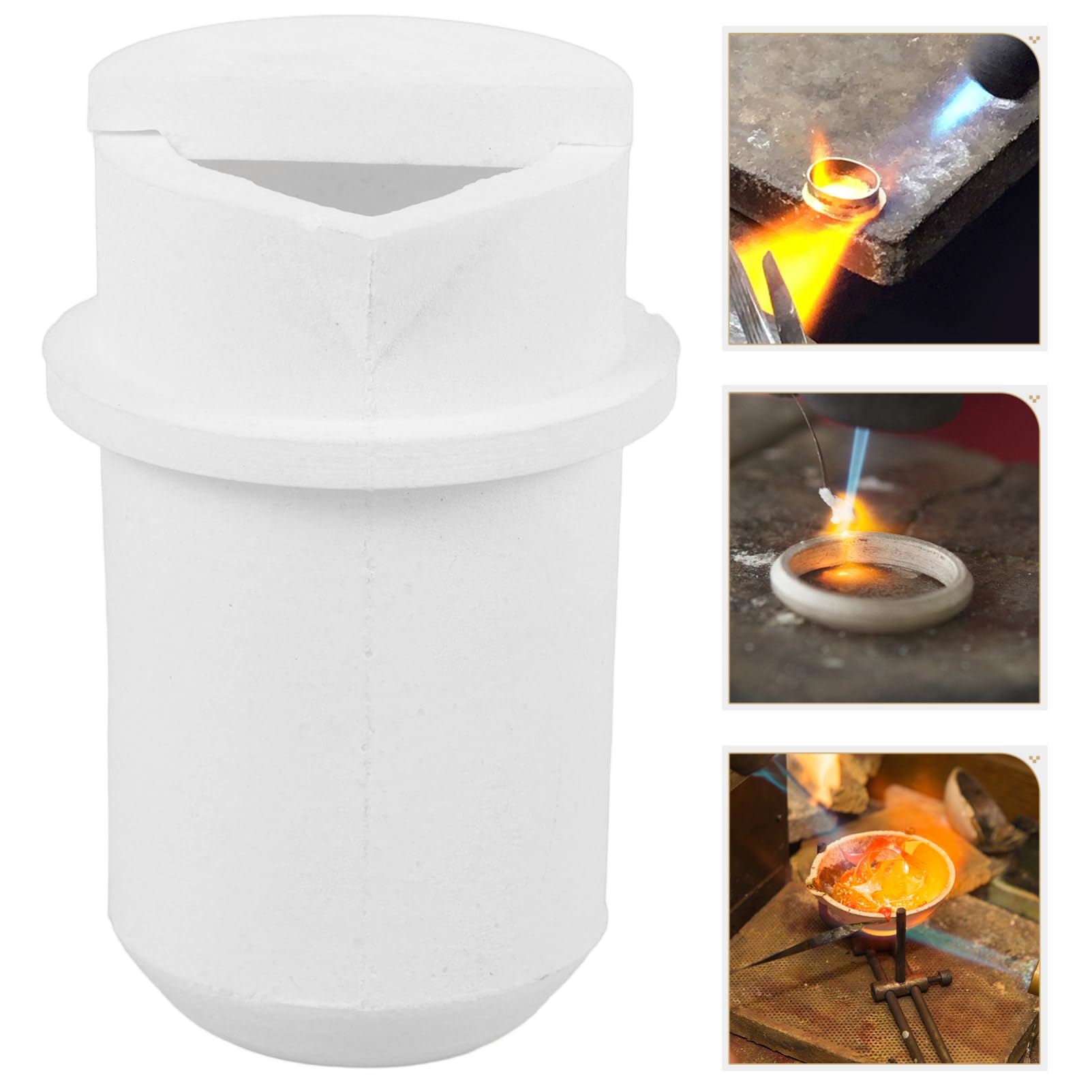 NAMOARLY Crucible Casting Crucible for Science Smelting Laboratory Equipment for Casting Laboratory Crucible Melting Crucible Small Crucible White