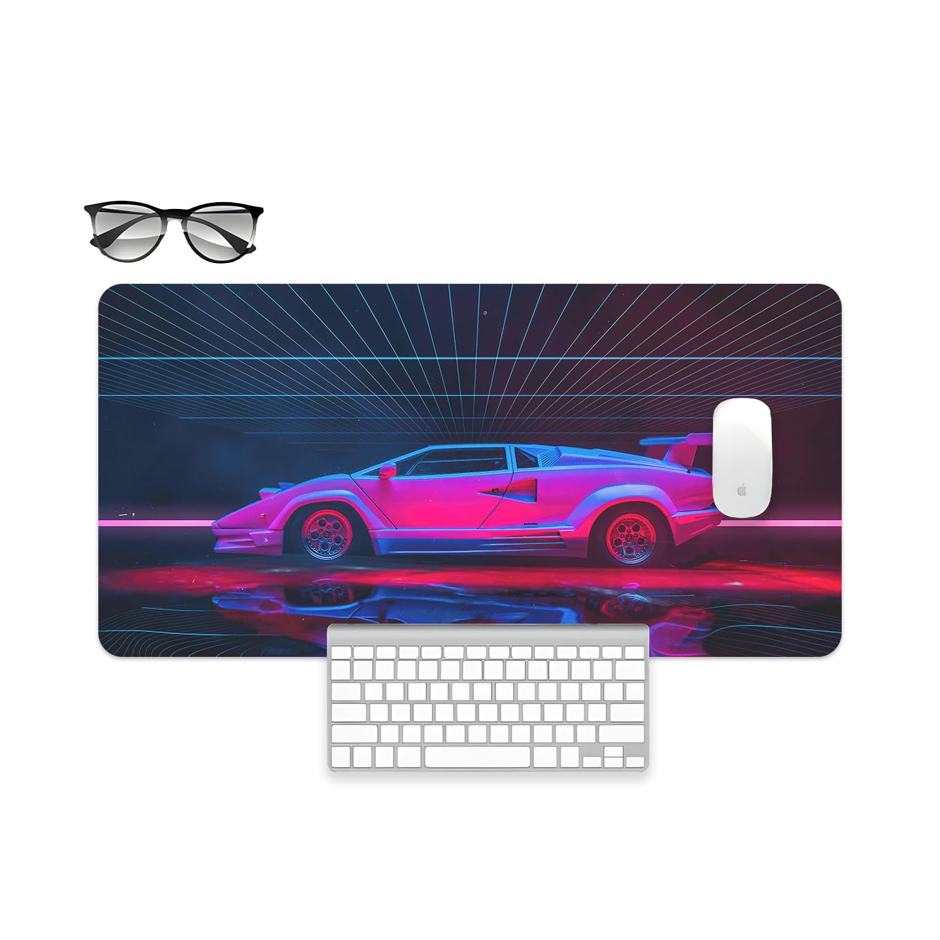 SoulAbiti Retro Lights Supercar Countach Art Mouse Pad - 23.6 x 11 Inch Desk Pad - Gaming and Workstation Mat for Car Enthusiasts - Non-Slip Rubber Base - Smooth Surface for Precise Control (B0CL935ZBW) Amazon Price History, Amazon Price Tracker