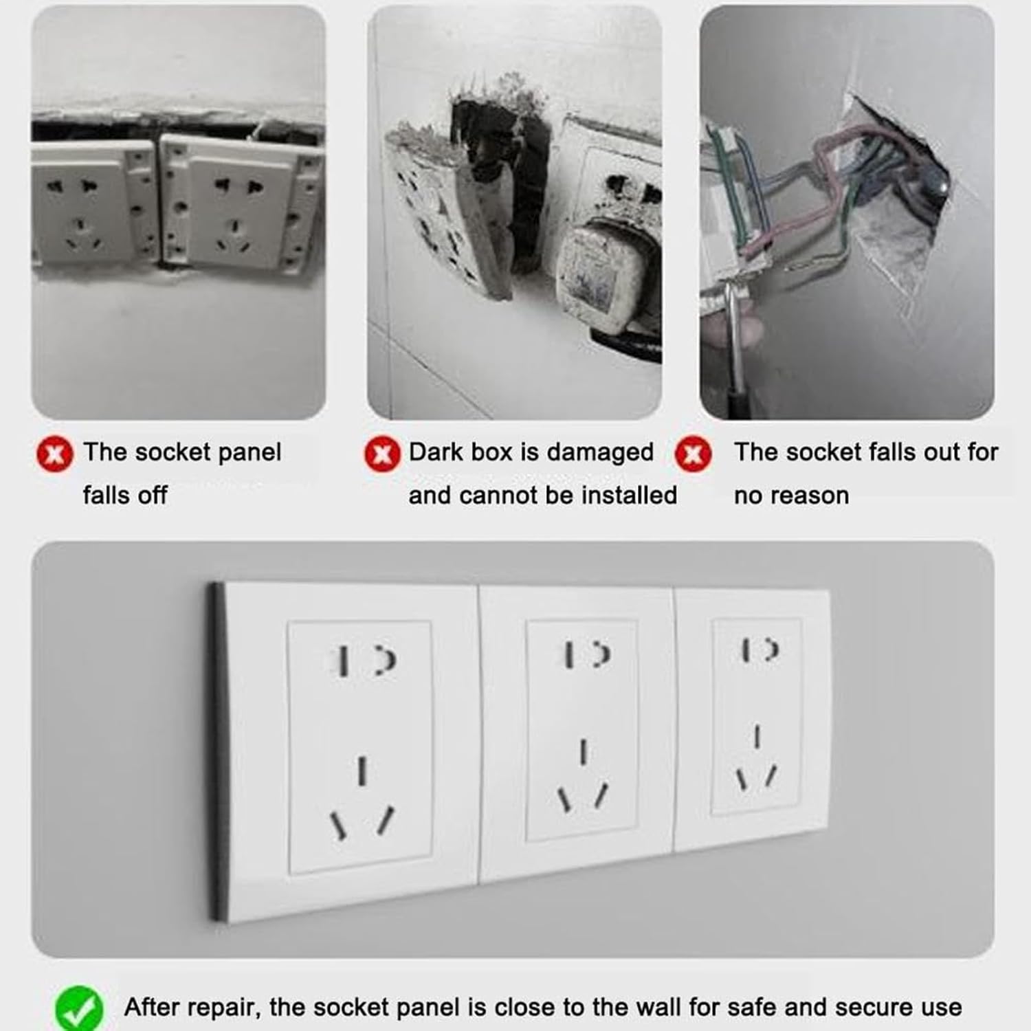 Concealed Junction Box Device, Electrical Outlet Fixing Tool, 10 Pieces Fixer Set with Sturdy Design, 86/118 Type Maintenance Device with Sturdy Build, Workshop Accessory, Repair Gear for Mechanics