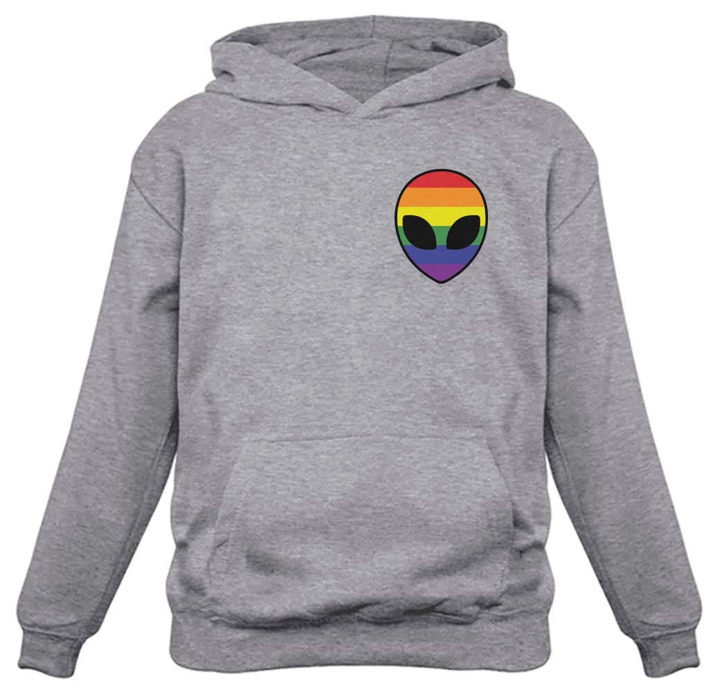 Gay Alien Head UFO Rainbow Flag Gay Pride Hoodie