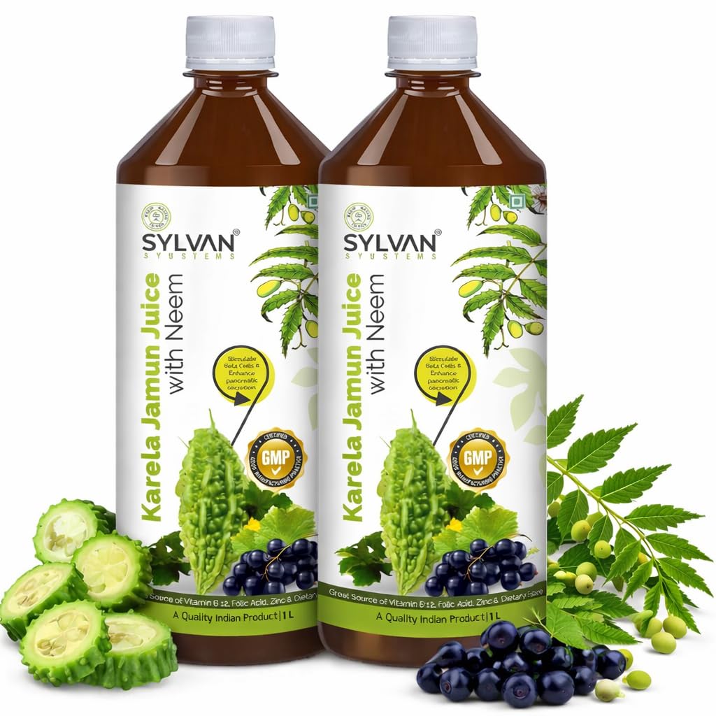 Sylvan Karela Jamun Juice Set | Helps Control Blood Sugar Level and Lower Bad Cholesterol | Diabetic Care (2L)