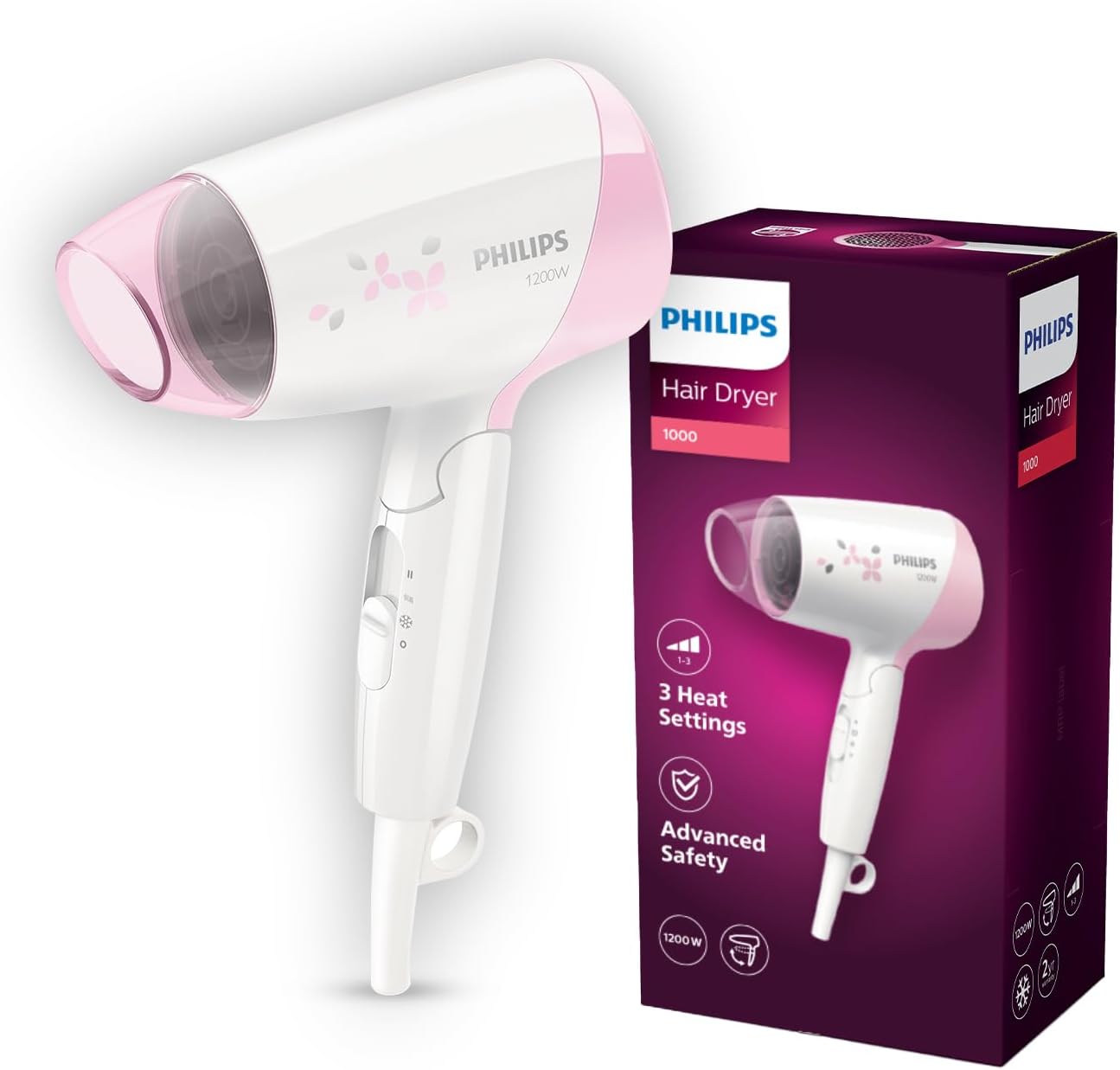 Philips Essential Care hp8120/00 1200 W Pink, White Dryer – Hairdryer