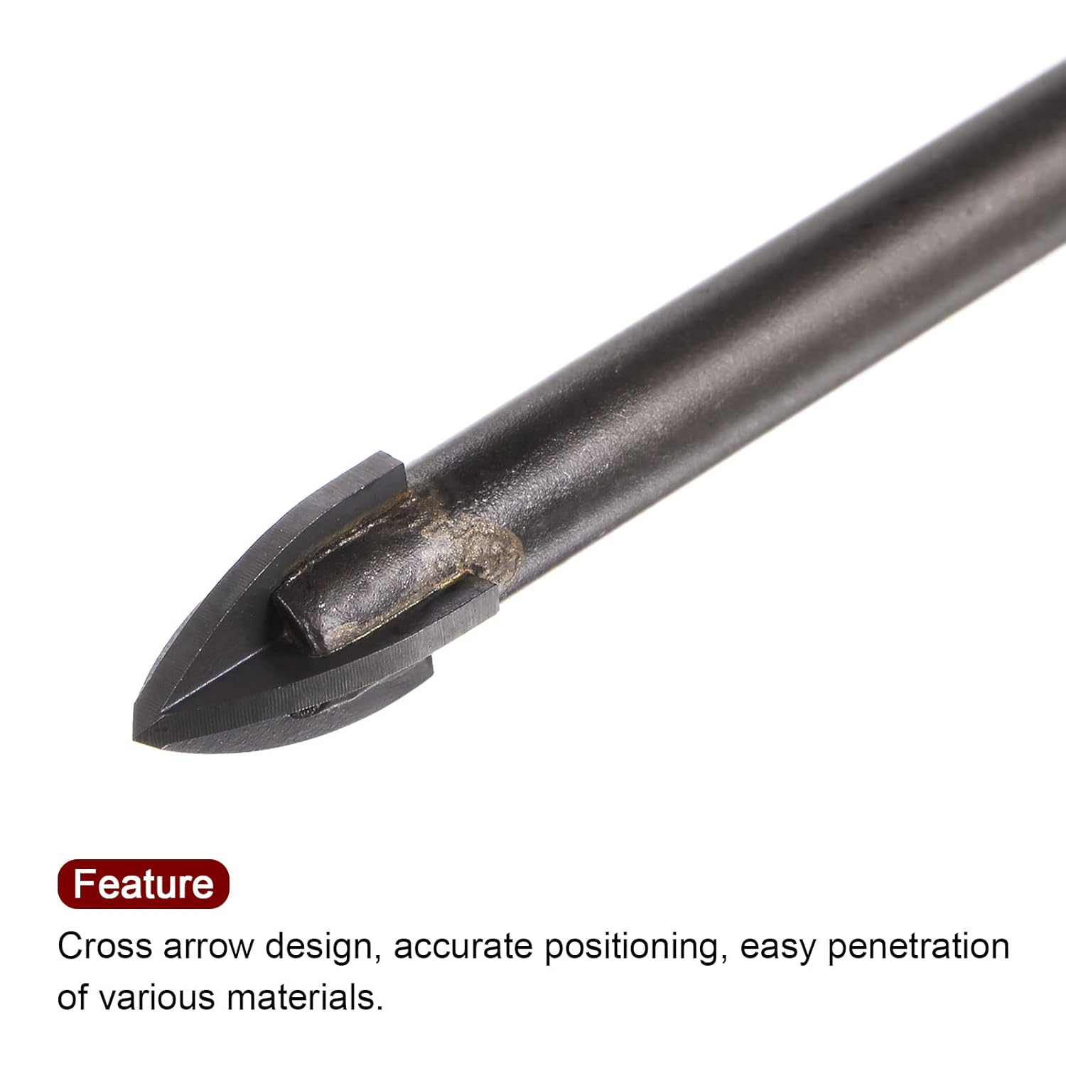 HARFINGTON 5pcs Titanium Coated Masonry Drill Bit Set, 6mm to 12mm Triangle Concrete Drill Bits Ceramic Tile Drill Bit with 1/4" Hex Shank for Mirror and Ceramic Tile on Concrete Brick Wall