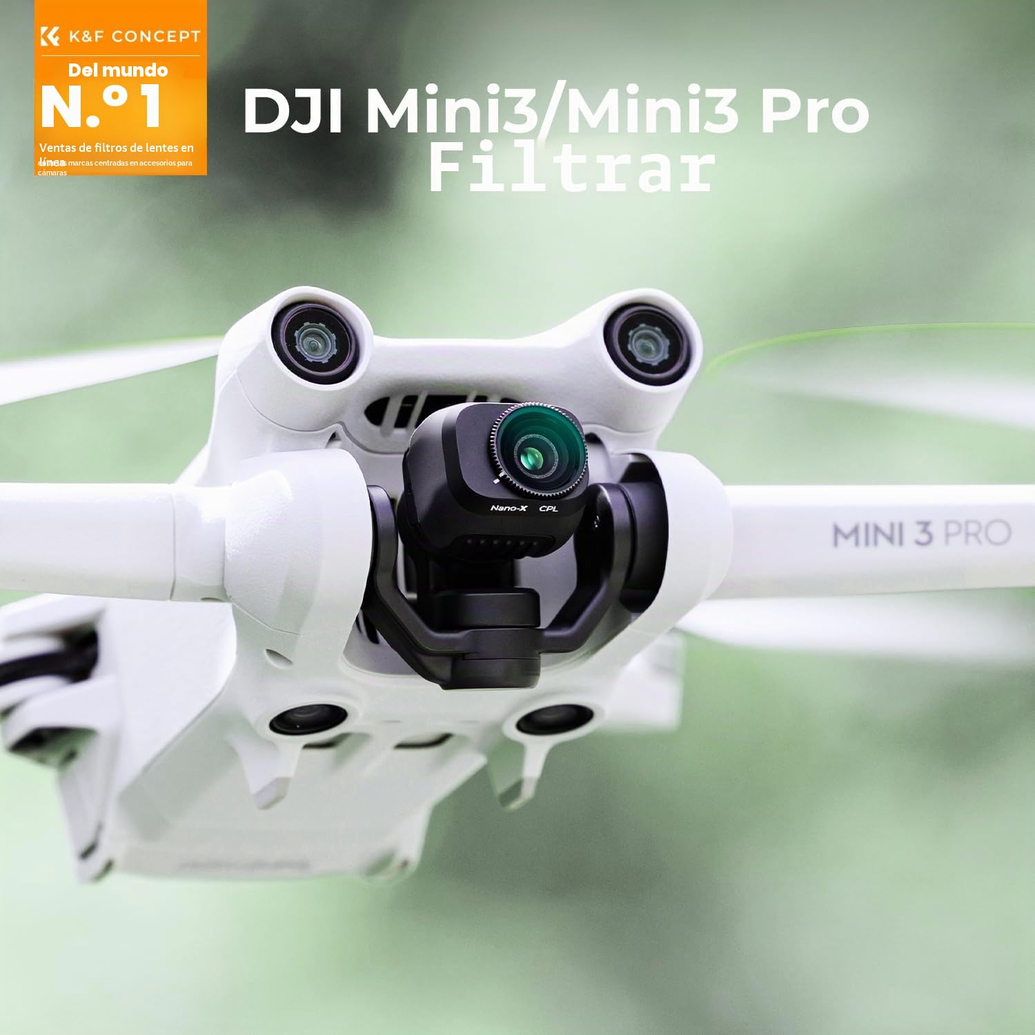 K&F Concept - Filtro ND2-32 + ND32-512 Variable Drone 1-5 F -Stops 5-9 F-Stops 28 revestimientos de Nano-x Impermeable Anti arañazos Compatible con dji Mini 3 Pro, Mini 3