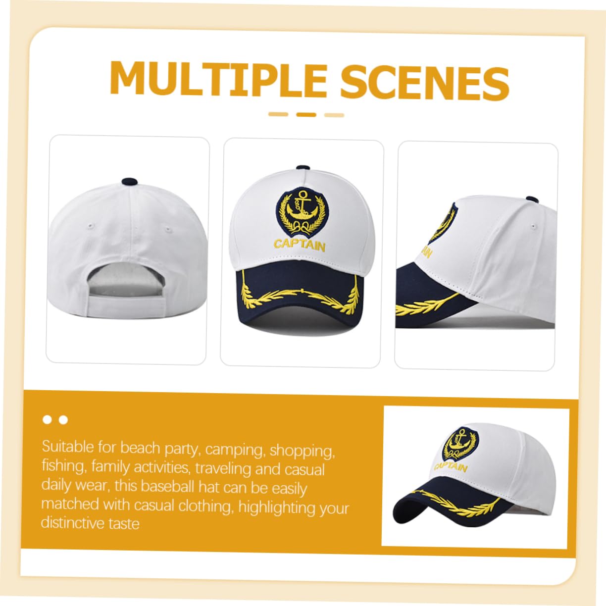 SOIMISS Gorra Azul Marino Gorro Sol Sombrero Sol Gorra Marina Sombreros De Fiesta Divertidos Tapa Traje De Yate De Las Mujeres Sombreros De para Hombre