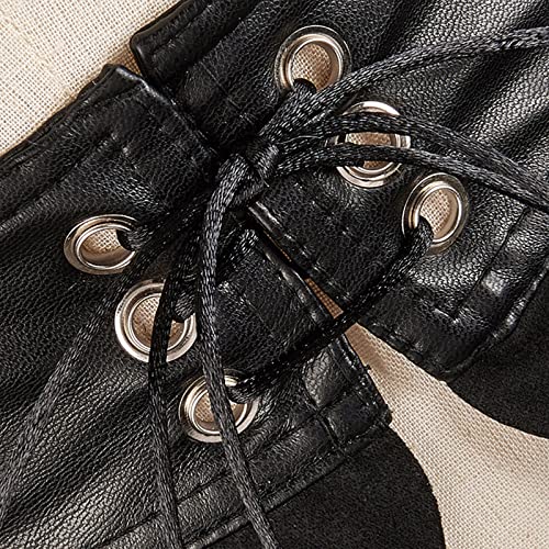 Wide Peplum Belt Black Dress Decorative Belt Women Dress Corset Belt Leather Ruffle Skirt Waistband Cummerbunds Black leather4