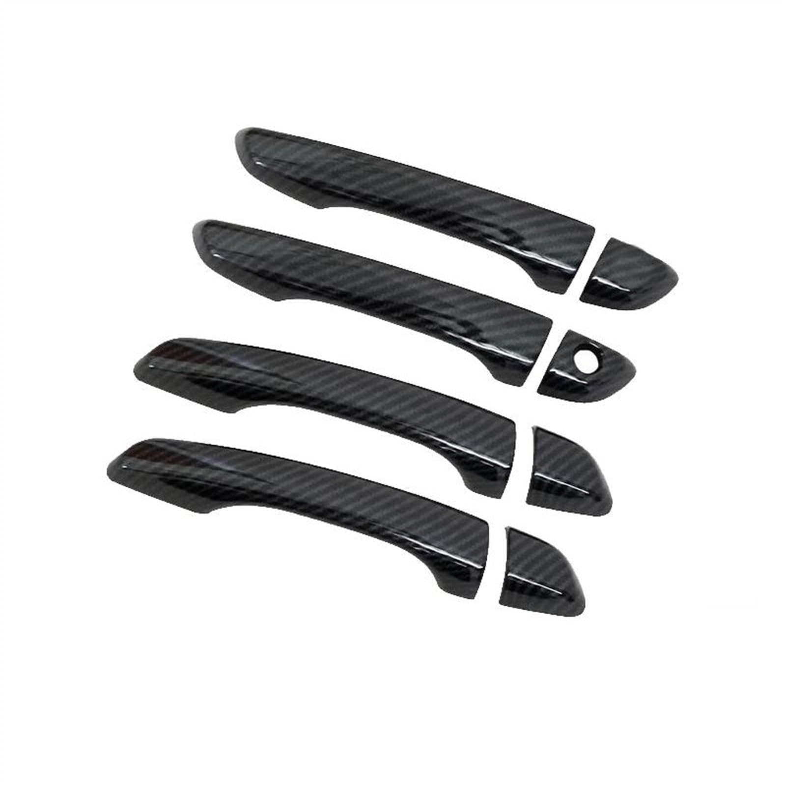 Kjhopy Carbon Fiber Door Handle Cover Car Exterior Side Protector Chrome Scratch Protection For Peugeot 208 P21 2020-2023 Exterior Door Handle(Carbon Fiber)