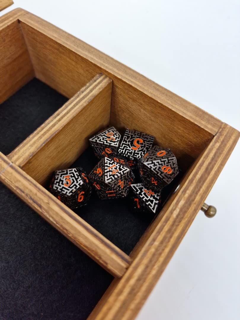 World of Dice - Würfeltruhe aus Holz Dice Sword - für bis zu 150 Pen & Paper Würfel, mit Würfelteller, ideal für Dungeons and Dragons (D&D) (XXL-Rechteckig)