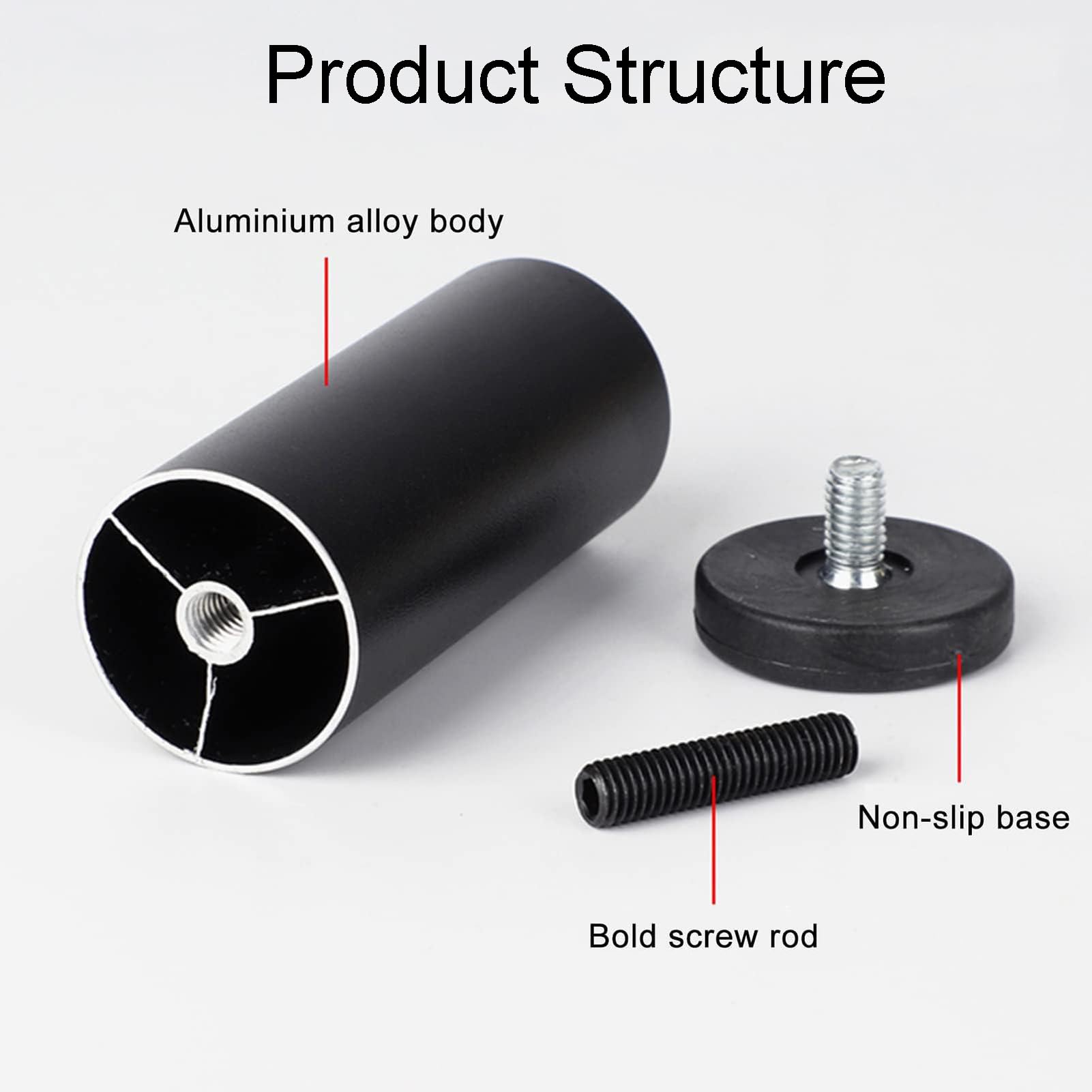 Patas Ajustables para Muebles Altura Regulable, Patas para Muebles Regulables, Patas de Mesa Bricolaje Estilo Industrial con Tornillos, para Silla, Escritorio