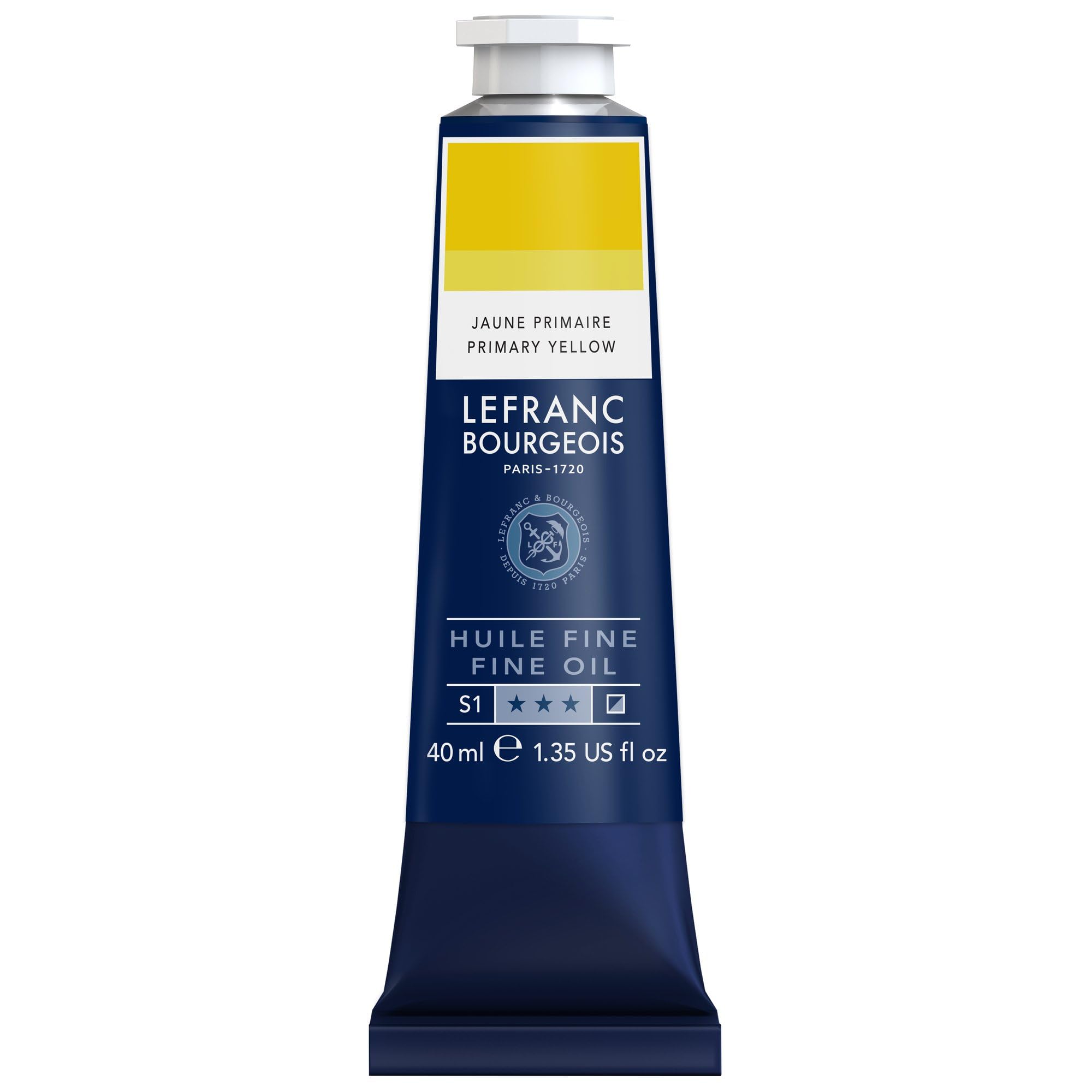 Lefranc Bourgeois 301756 Pintura al óleo fina, calidad, resistente a la luz y de consistencia uniforme, tubo de 40ml, ideal para lienzos y tableros de pintura, amarillo primario