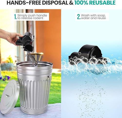 Miniatura 5 de eXuby Trampas para ratas seguras para mascotas y niños con diseño de túnel - Doble entrada para una mejor tasa de captura - Sin veneno dañino -