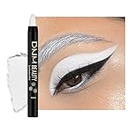evpct White Matte Cream Eye Shadow Sticks Brightener Pencils for Women, Smoky White Silky Eyeshadow Applicator Stick Pen Waterproof, Blendable Crease-Proof Stick Eyeshadow Matte Eye Makeup 62