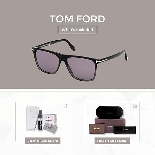 Miniatura 2 de Tom Ford Fletcher FT0832 - Gafas de sol cuadradas para hombre + paquete con kit de gafas de diseñador iWear