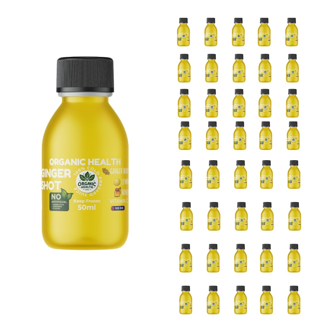 40 Ginger Shots (50ml) - Immune Support & Weight Loss Support, Energy Booster, Healthy Juice Diet, No Added Sugar, Eliminate Toxins, Boosted Immunity, Vegan, Natural Ingredients