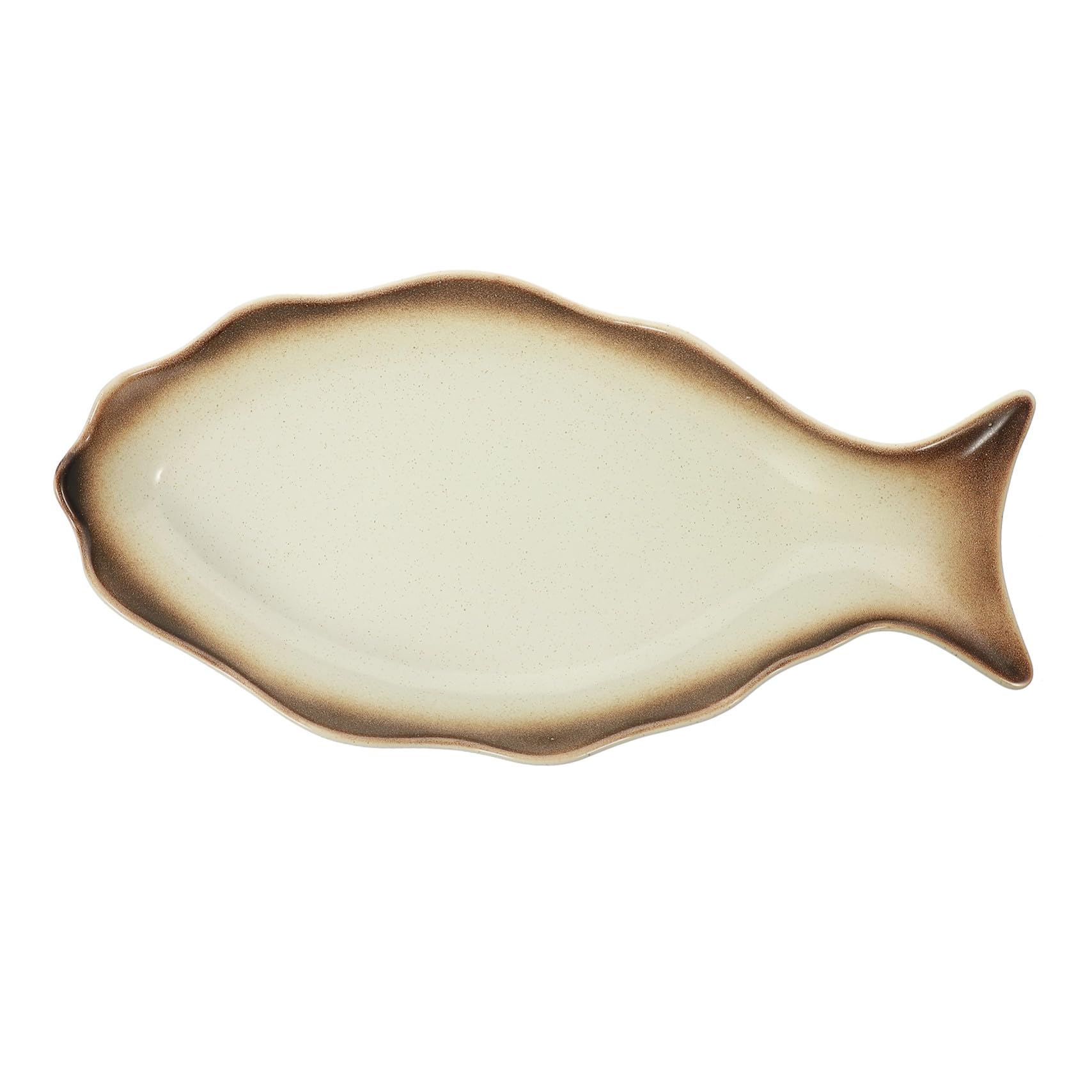 Artibetter Plato de Pescado al Vapor de Cerámica Estilo Japonés Plato de Comida de Cerámica Hogar para Cocinar Pescado al Vapor