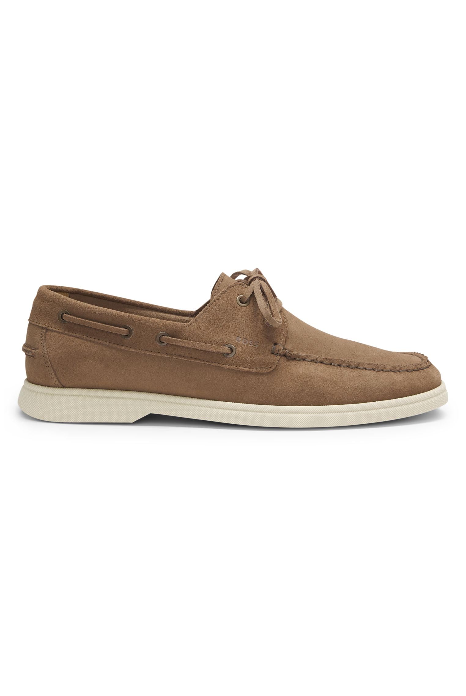 BOSS Sienne Suede Boat Shoes, Beige, Size 10, Men