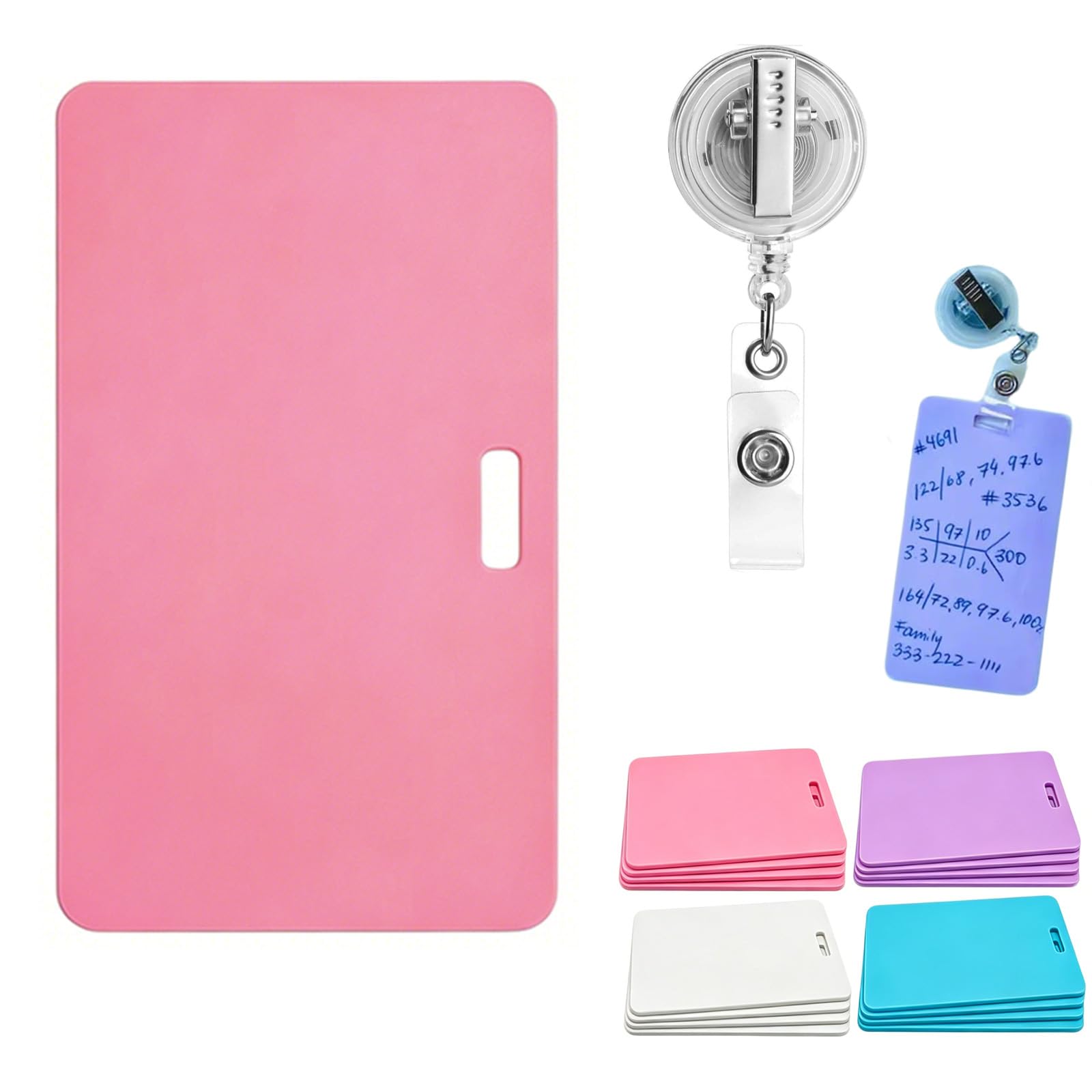 Erasable Badge Sticky Notes, 2026 New Reusable Silicone Vertical Horizontal Badge Buddy, Portable Erasable Badges Notes, Dual-Side Writable, Fade-Proof & No Blur for Nurse Doctor Healthcare (B-3)