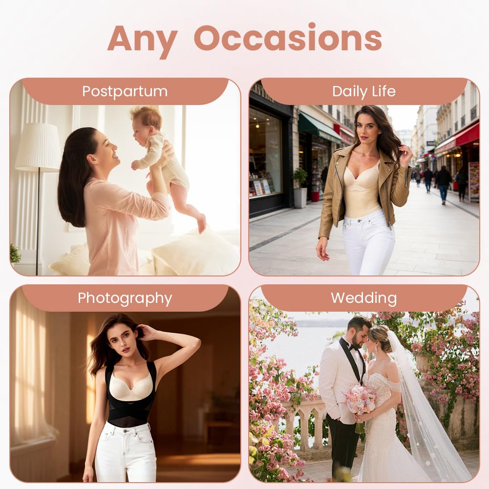 DiULi Damskie body modelujące brzuch, płaskie, modelujące ciało, dekolt w kształcie litery U, biustonosz podtrzymujący klatkę piersiową, oddychająca siateczka, opaska na głowę, wyszczuplający