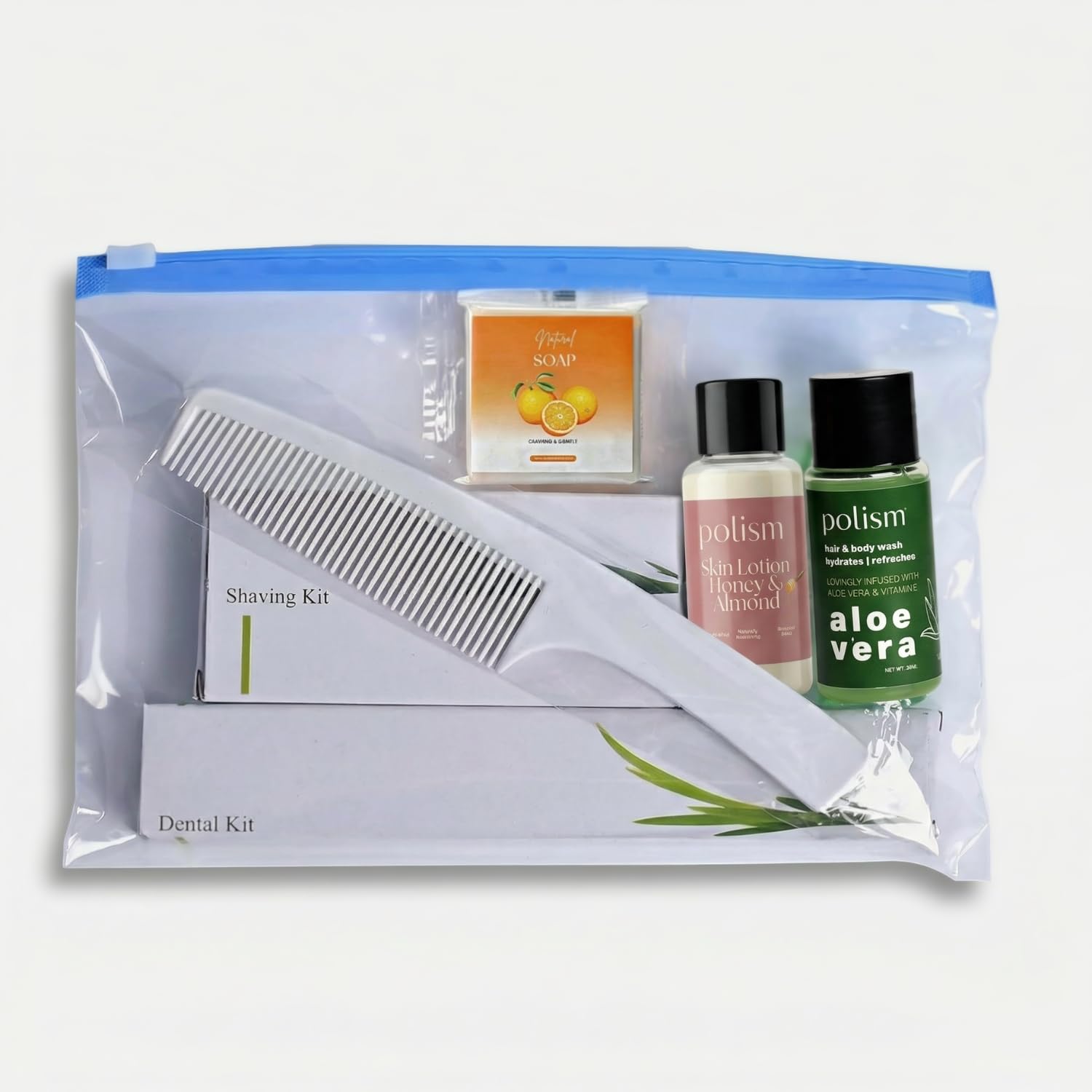 50 Sets Guest Amenity Kits – Hotel Toiletries Set with Zip Pouch 9 X 6 INCH | Includes Dental, Shaving, Soap, Hair & Body Wash, Moisturizer, Comb | Ideal for Weddings, Travel, AIRBNB, Hotels-picture-28