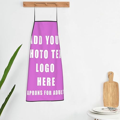 Miniatura 4 de Delantales personalizados para mujeres y hombres, delantal unisex personalizado con su logotipo de texto y imagen