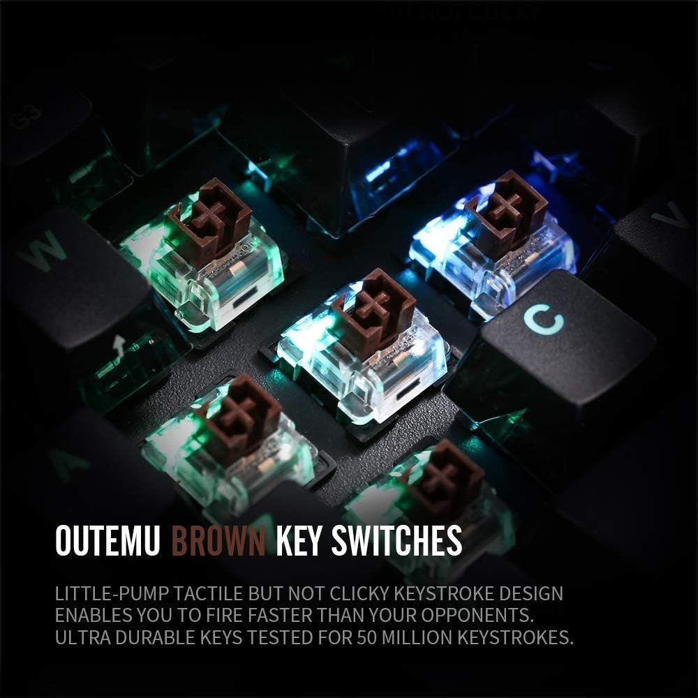 1ST PLAYER TKL RGB Gaming Mechanical USB Wired Keyboard DK5.0 LITE Cherry MX Brown Switch Equivalent Compact 87 Keys NKRO Tenkeyless LED Backlit Computer Laptop Keyboard for Windows PC Gamers